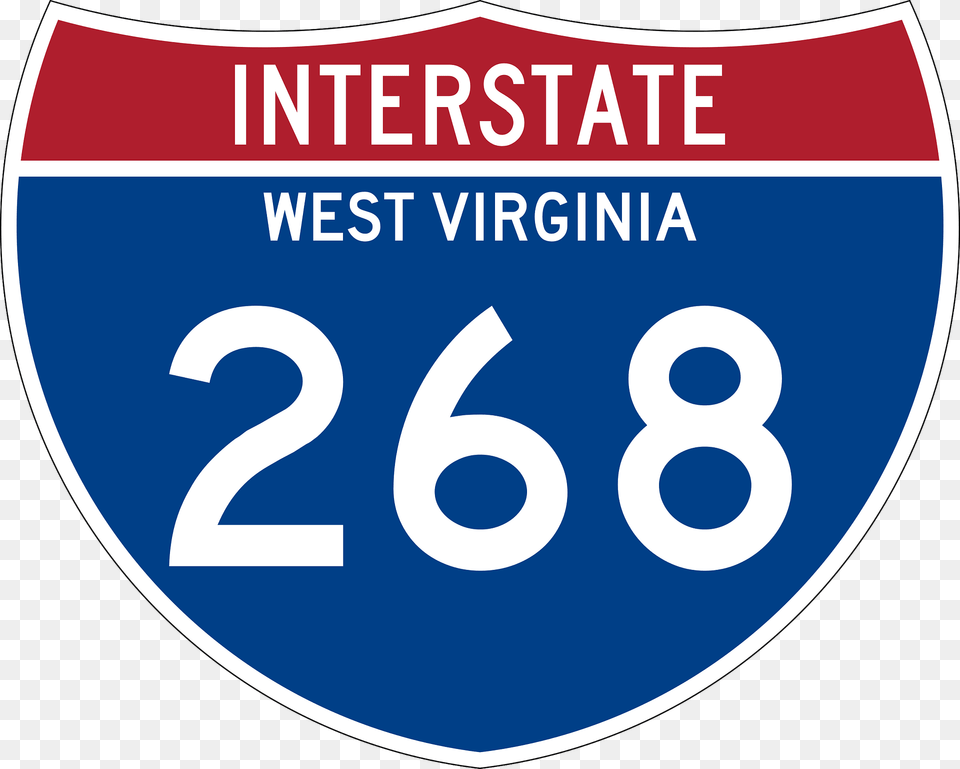 Interstate 268 West Virginia Metric Sign Clipart, Symbol, Text, Number Free Png Download