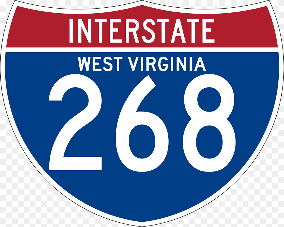 Interstate 268 West Virginia Sign Clipart, Symbol, Number, Text Free Transparent Png