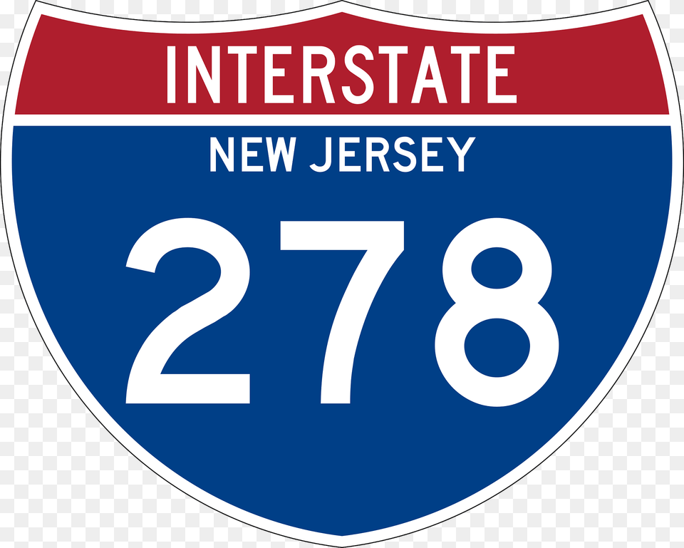 Interstate 278 New Jersey Metric Sign Clipart, Symbol, Number, Text Free Transparent Png