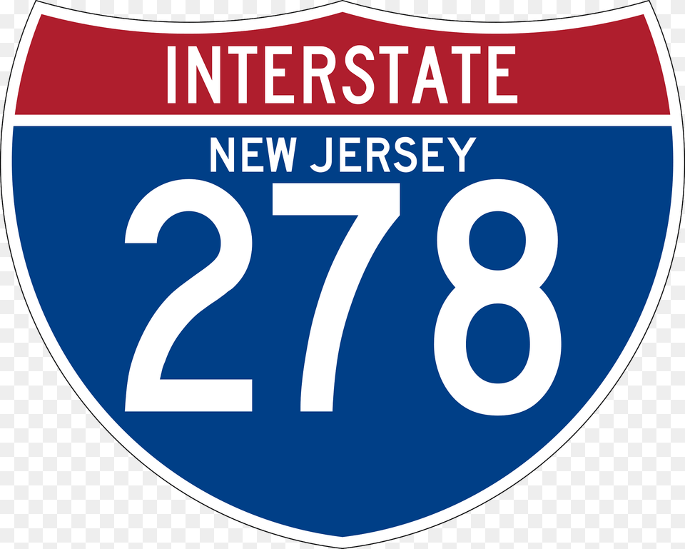 Interstate 278 New Jersey Sign Clipart, Symbol, Number, Text Png Image