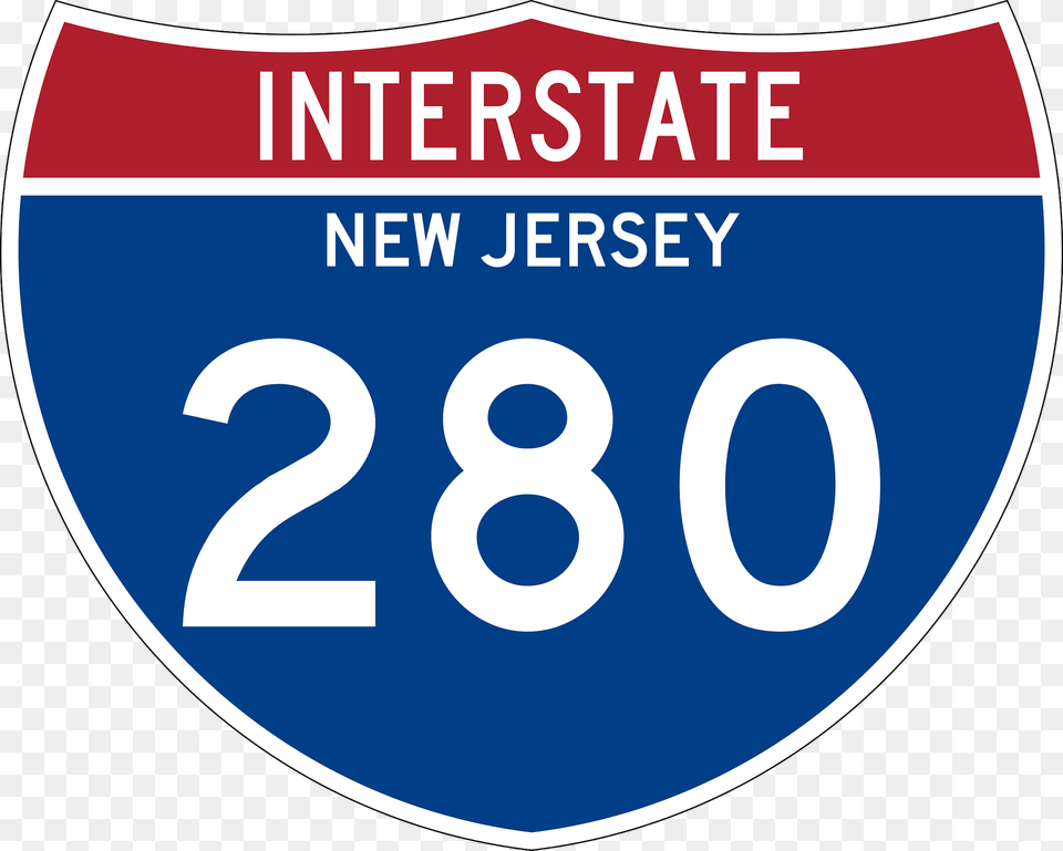 Interstate 280 New Jersey Metric Sign Clipart, Symbol, Number, Text Free Png Download