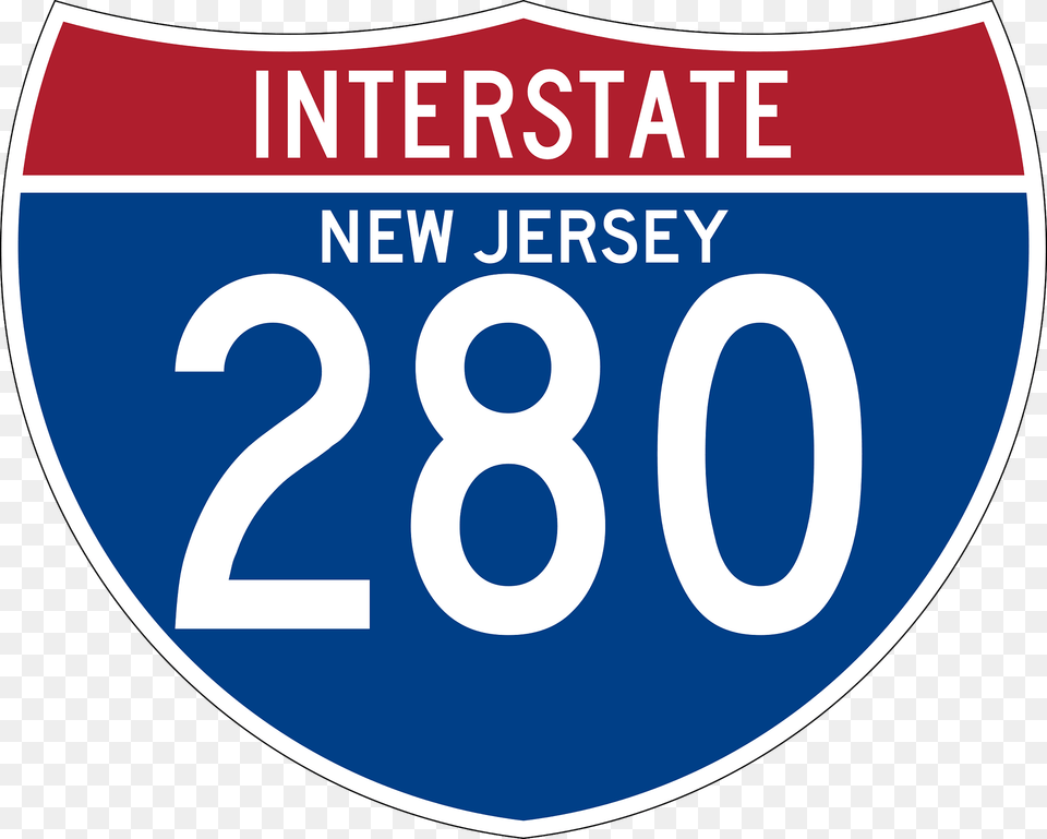 Interstate 280 New Jersey Sign Clipart, Symbol, Number, Text Free Transparent Png