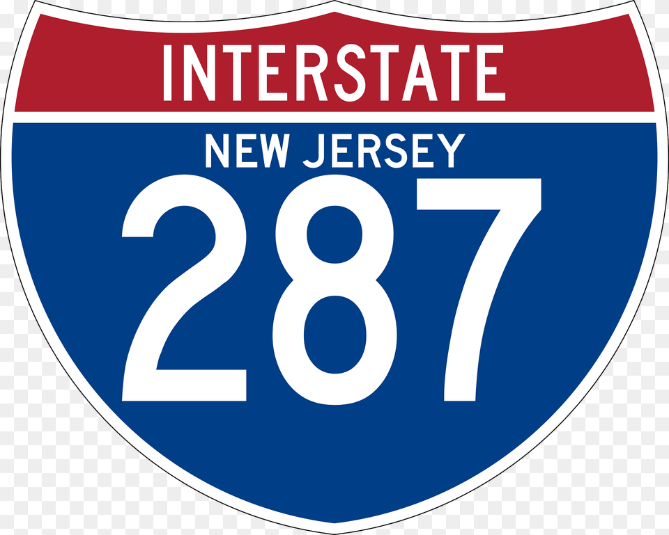 Interstate 287 New Jersey Sign Clipart, Symbol, Number, Text Png Image