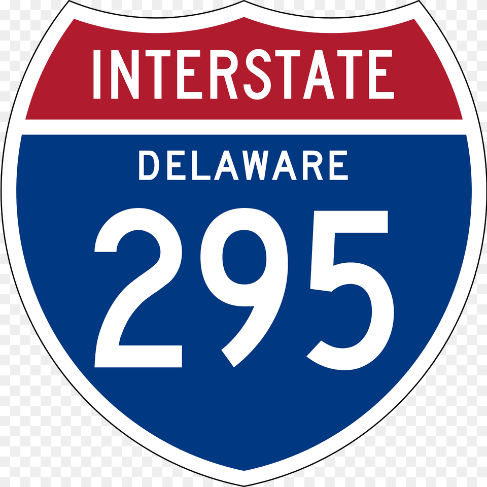 Interstate 295 Delaware Sign Clipart, Symbol, Text, Number, Disk Png Image