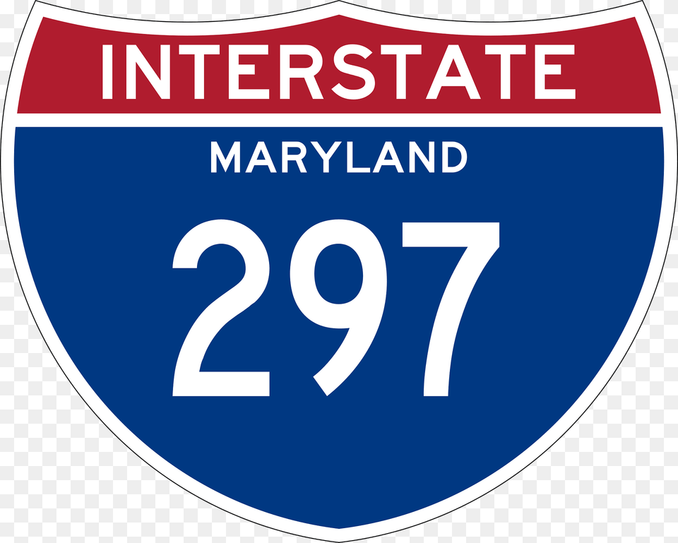 Interstate 297 Maryland Sign Clipart, Symbol, Number, Text Free Png