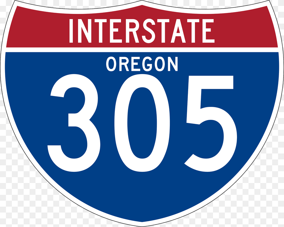 Interstate 305 Oregon Sign Clipart, Symbol, License Plate, Number, Text Free Transparent Png