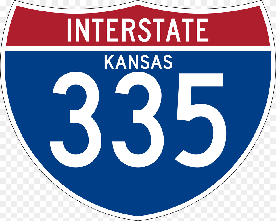 Interstate 335 Kansas Sign Clipart, Symbol, Number, Text Free Png Download