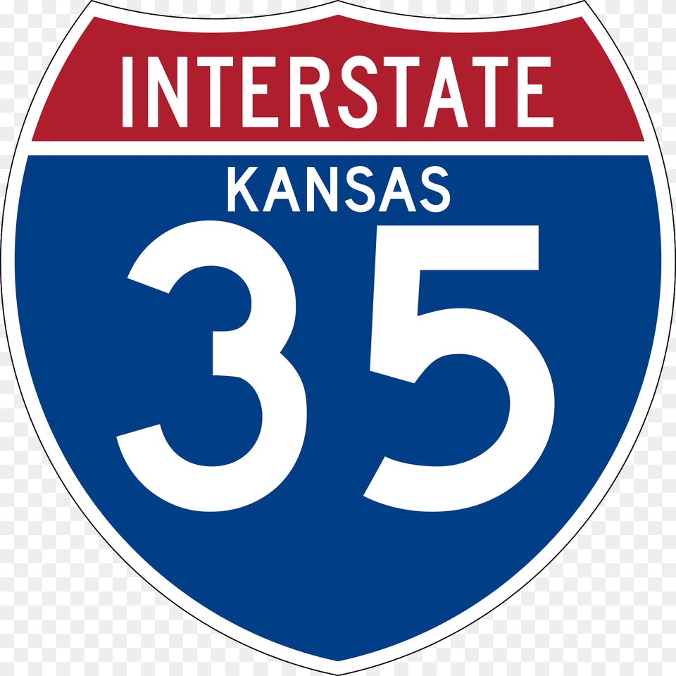 Interstate 35 Kansas Sign Clipart, Symbol, First Aid, Text Free Png