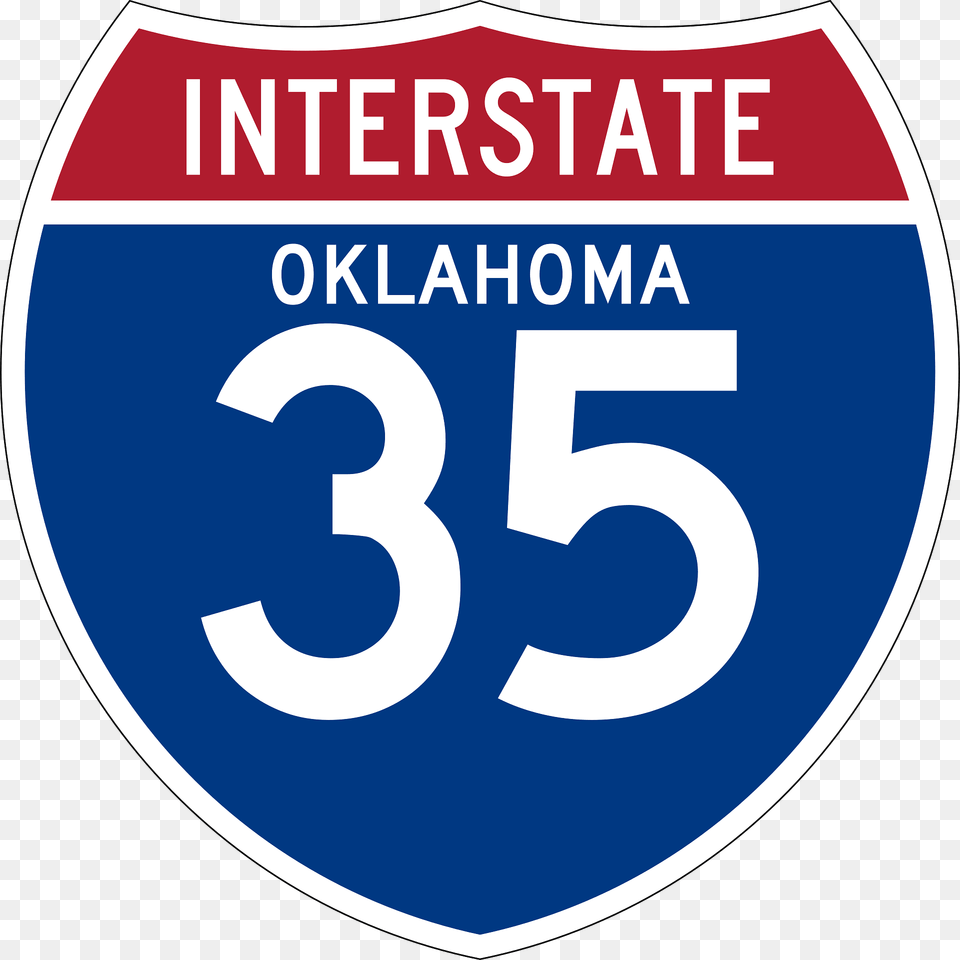 Interstate 35 Oklahoma Sign Clipart, Symbol, Text, Disk, Number Free Png Download