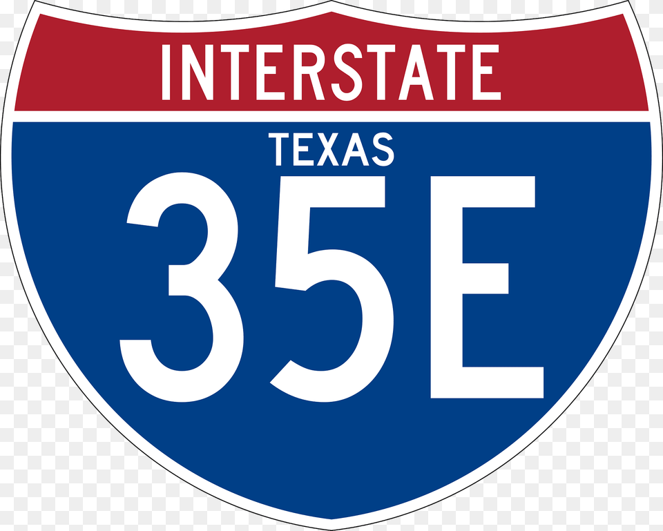 Interstate 35e Texas Sign Clipart, Symbol, Number, Text Png Image