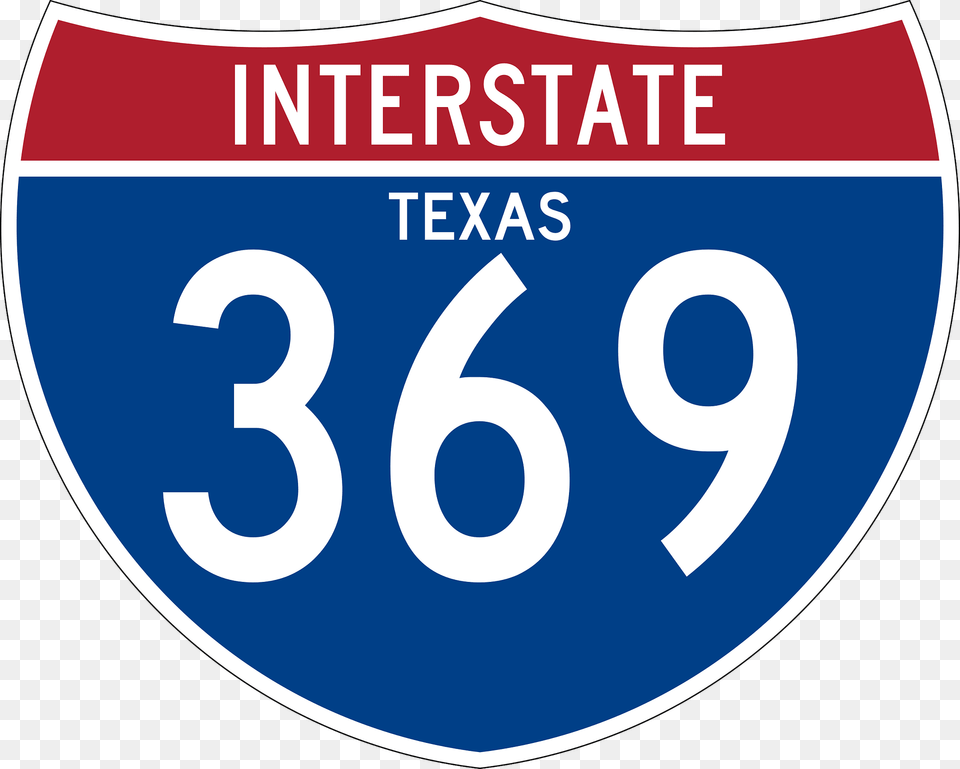 Interstate 369 Texas Sign Clipart, Symbol, Number, Text Free Png