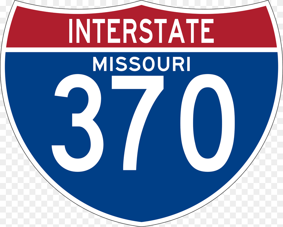 Interstate 370 Missouri Sign Clipart, Symbol, Number, Text Free Transparent Png