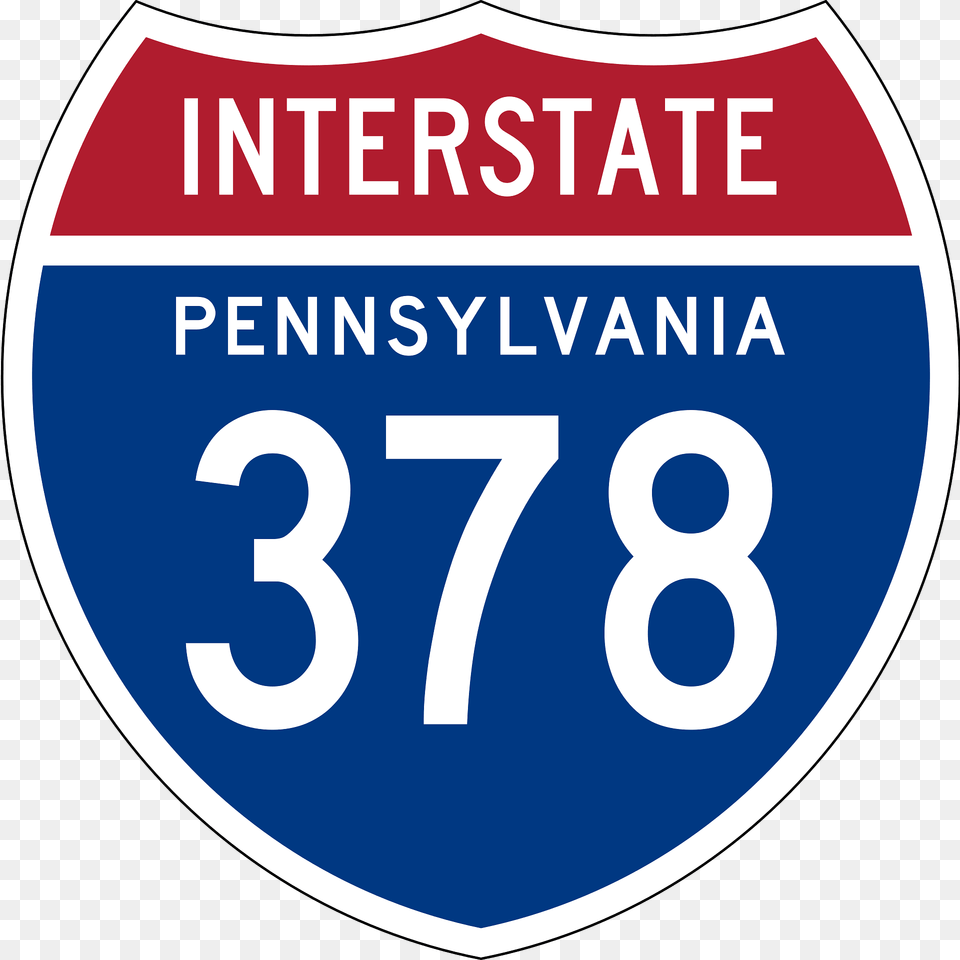 Interstate 378 Pennsylvania Sign Clipart, Symbol, Number, Text, Disk Png