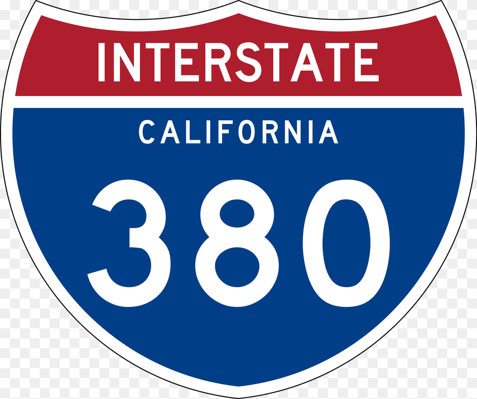 Interstate 380 California Sign Clipart, Symbol, Text, Number Png