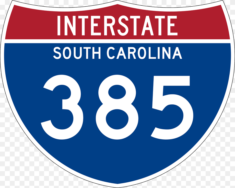Interstate 385 South Carolina Metric Sign Clipart, Symbol, Number, Text Free Transparent Png