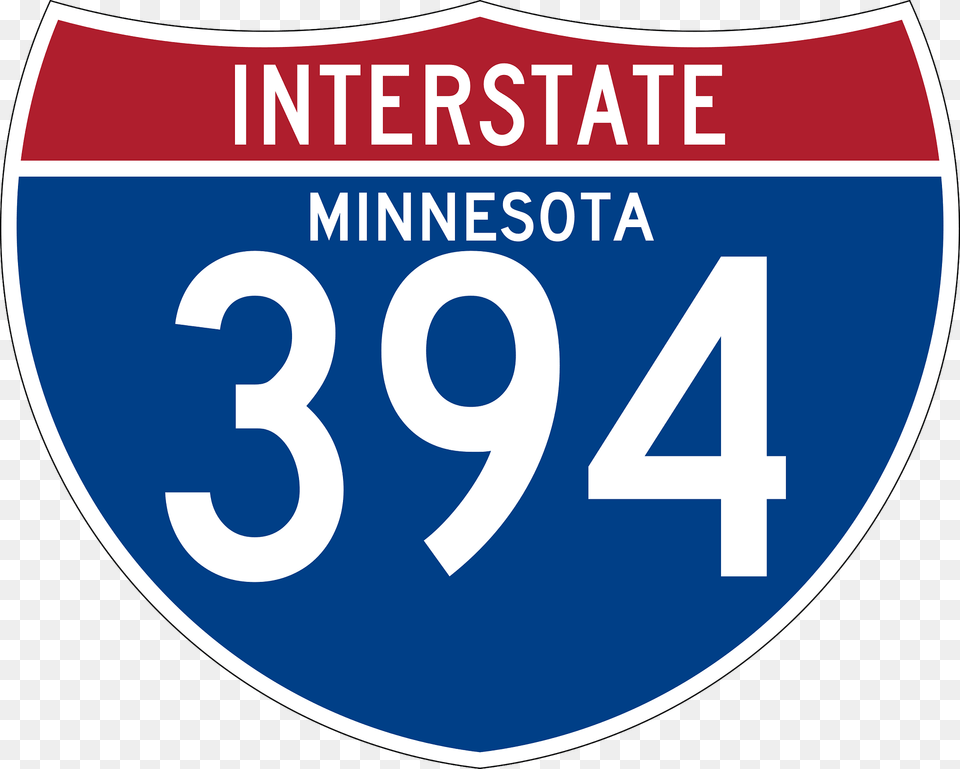 Interstate 394 Minnesota Sign Clipart, Symbol, Number, Text Png