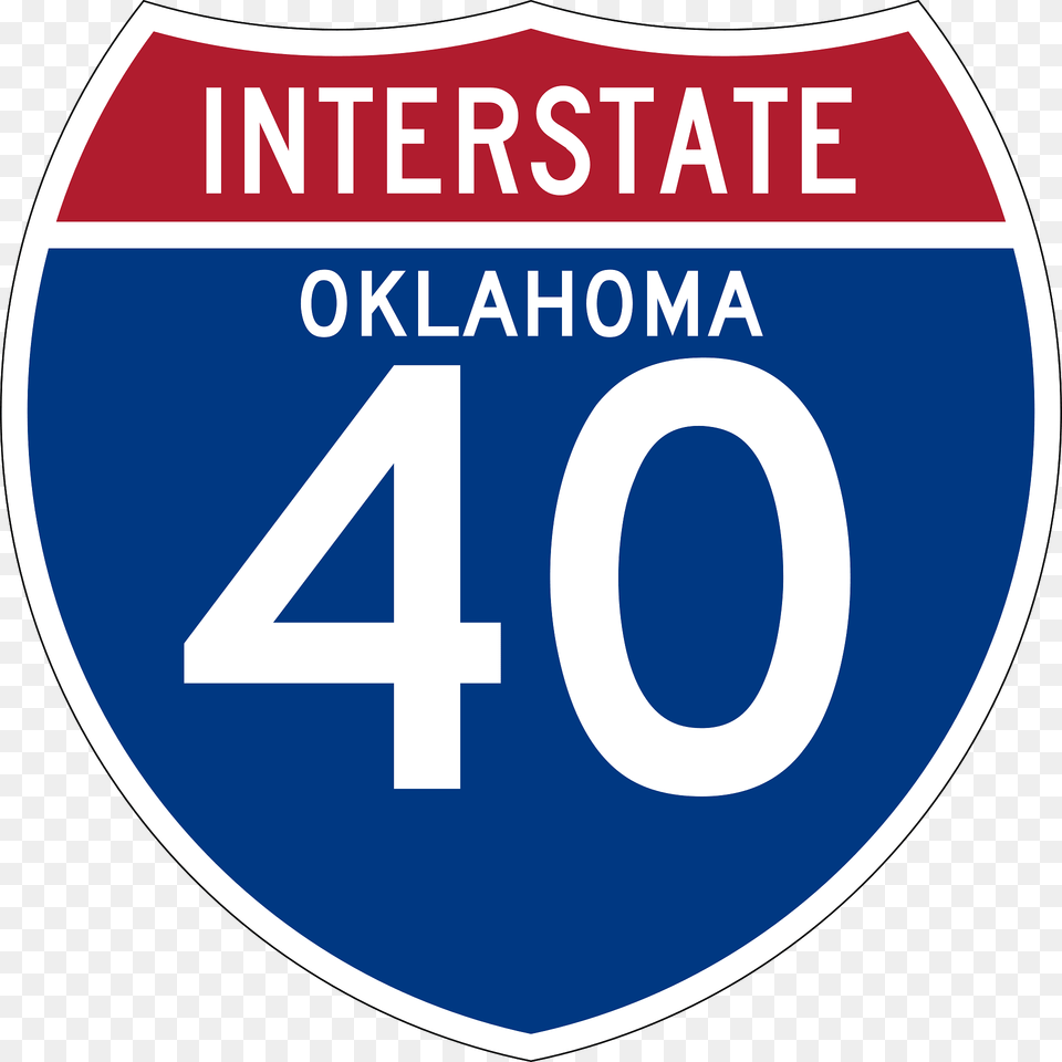 Interstate 40 Oklahoma Sign Clipart, Symbol, Number, Text Png