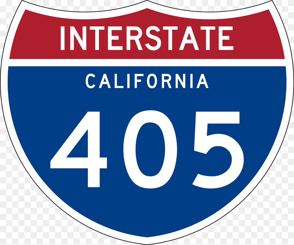 Interstate 405 California Sign Clipart, Symbol, Text, Number Free Png