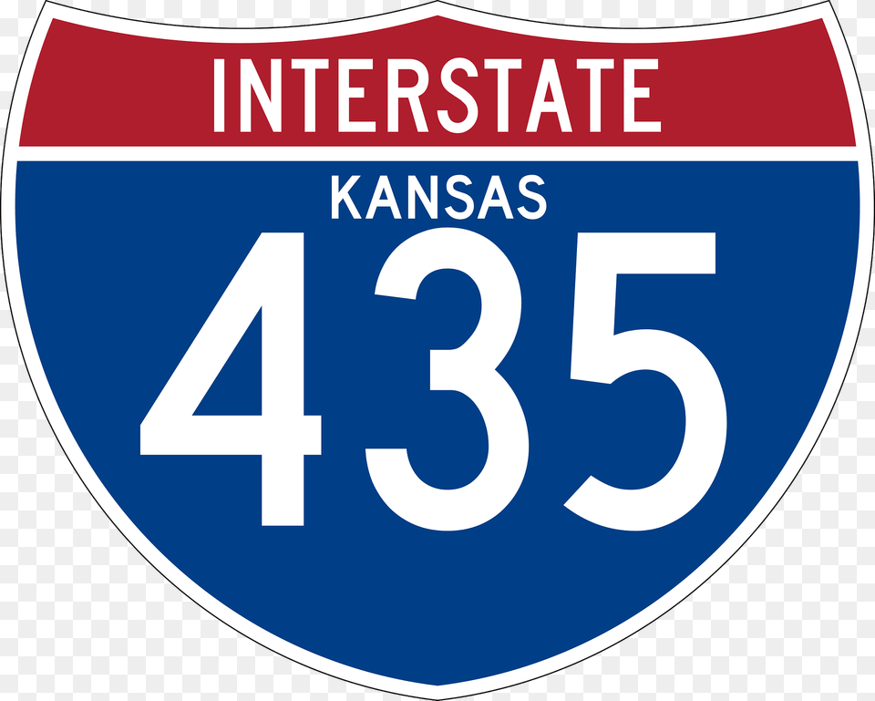 Interstate 435 Kansas Sign Clipart, Symbol, Text, Number Png Image