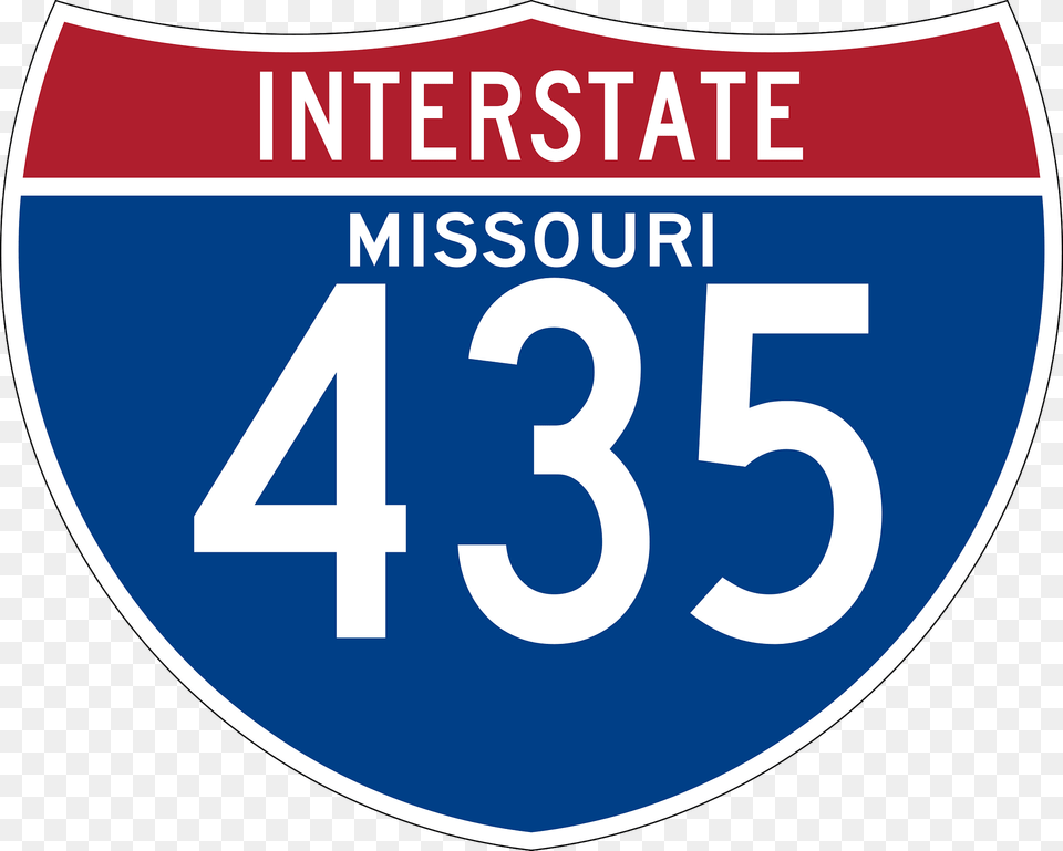 Interstate 435 Missouri Sign Clipart, Symbol, Number, Text Free Transparent Png