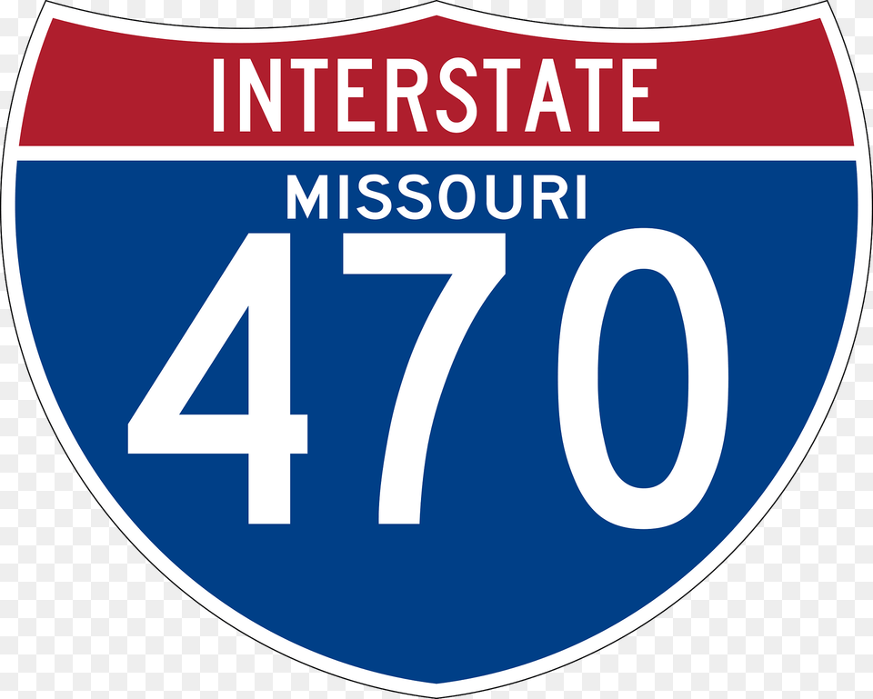 Interstate 470 Missouri Sign Clipart, Symbol, Number, Text, License Plate Free Png