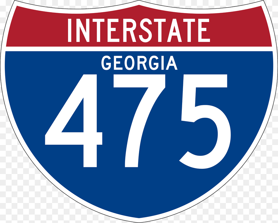 Interstate 475 Georgia Sign Clipart, Symbol, Number, Text Free Png Download