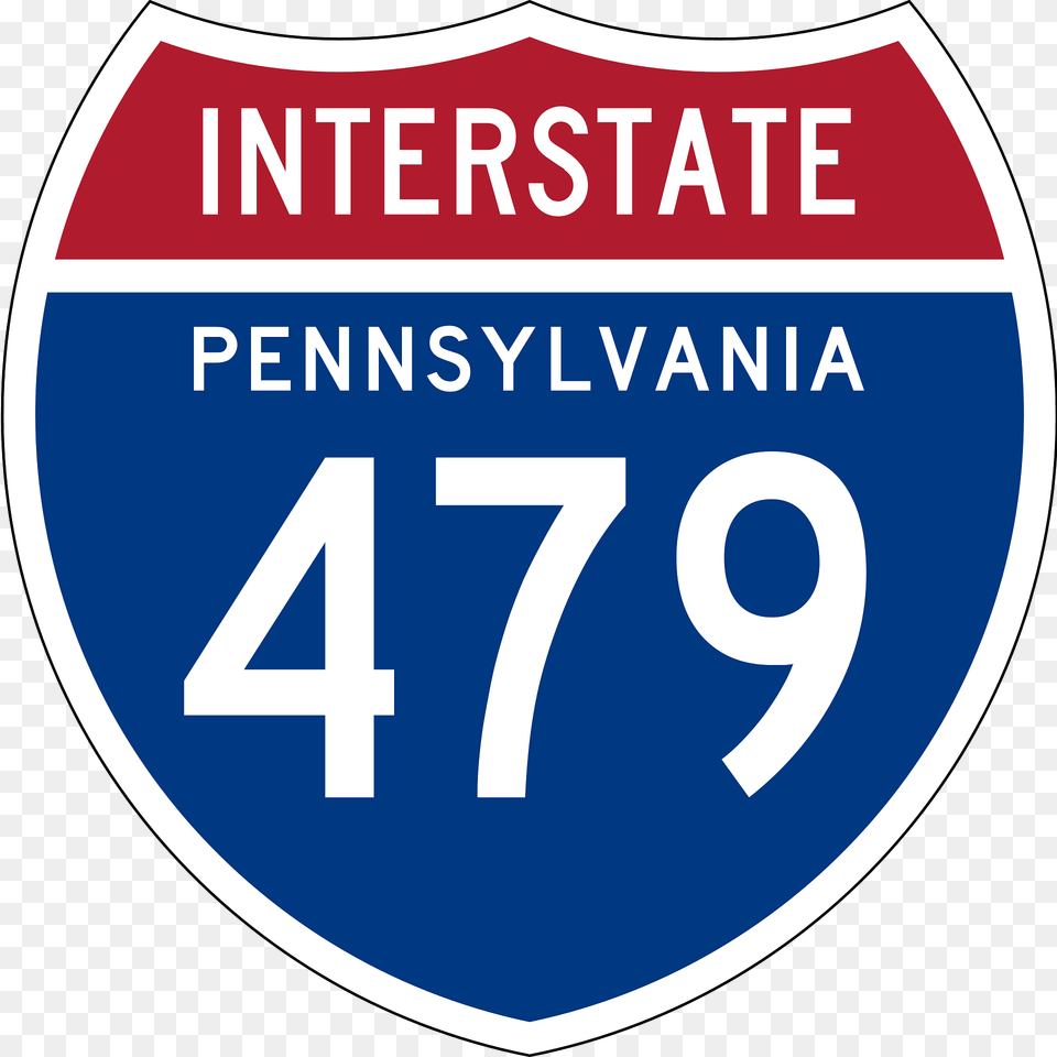 Interstate 479 Pennsylvania Sign Clipart, Symbol, Text, Number Free Png