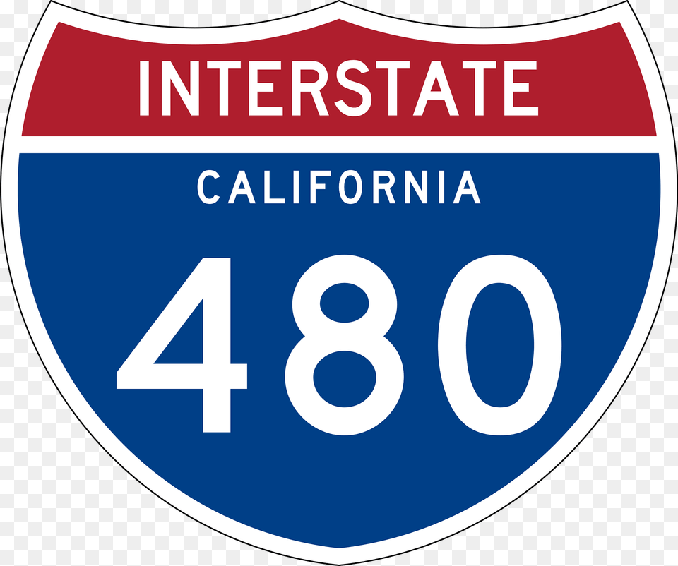 Interstate 480 California Sign Clipart, Symbol, Text, Number Png Image