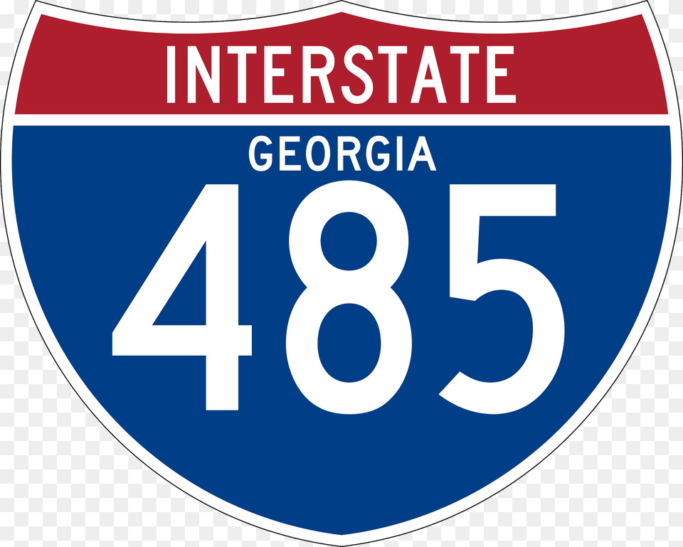 Interstate 485 Georgia Sign Clipart, Symbol, Number, Text Free Transparent Png