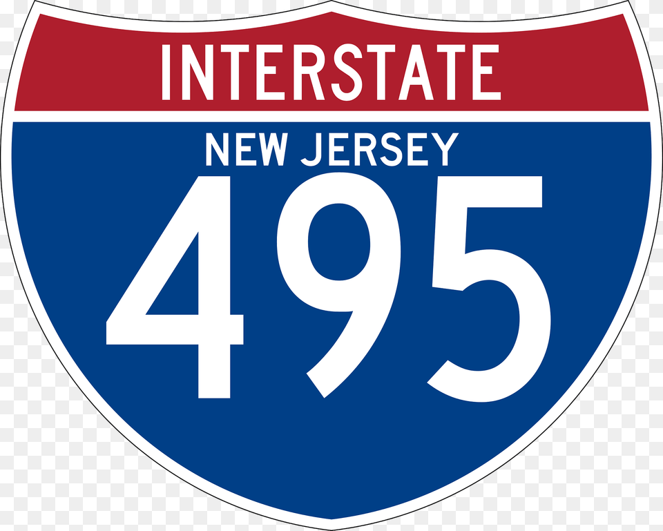 Interstate 495 New Jersey Sign Clipart, Symbol, Text, Number Free Png