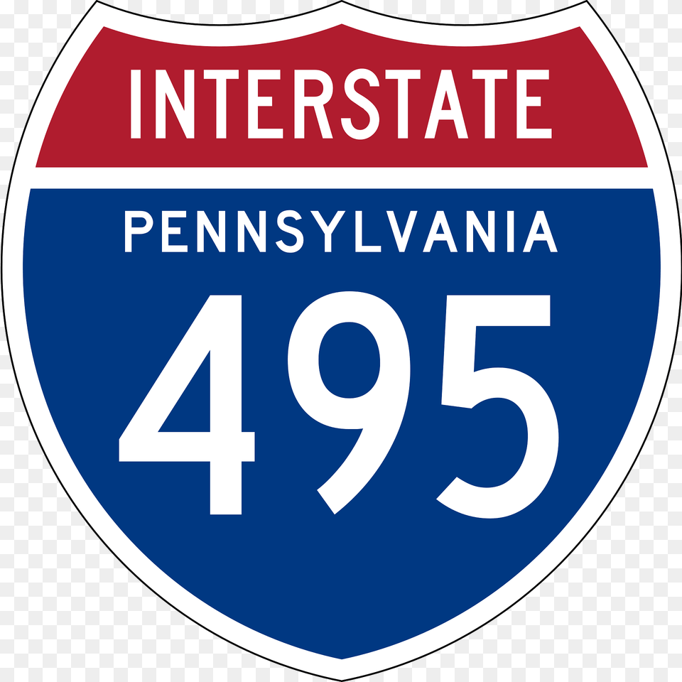 Interstate 495 Pennsylvania Sign Clipart, Symbol, Text, Number Free Png Download