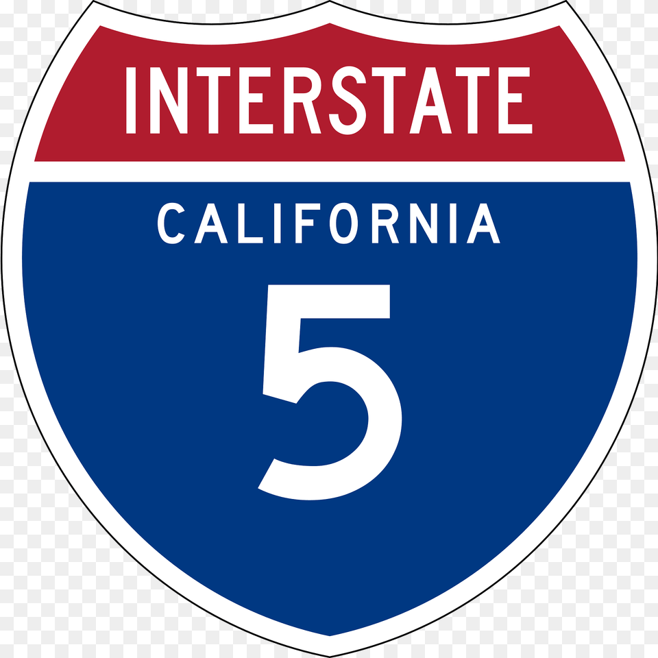Interstate 5 California Sign Clipart, Symbol, Logo, Text, Disk Png Image