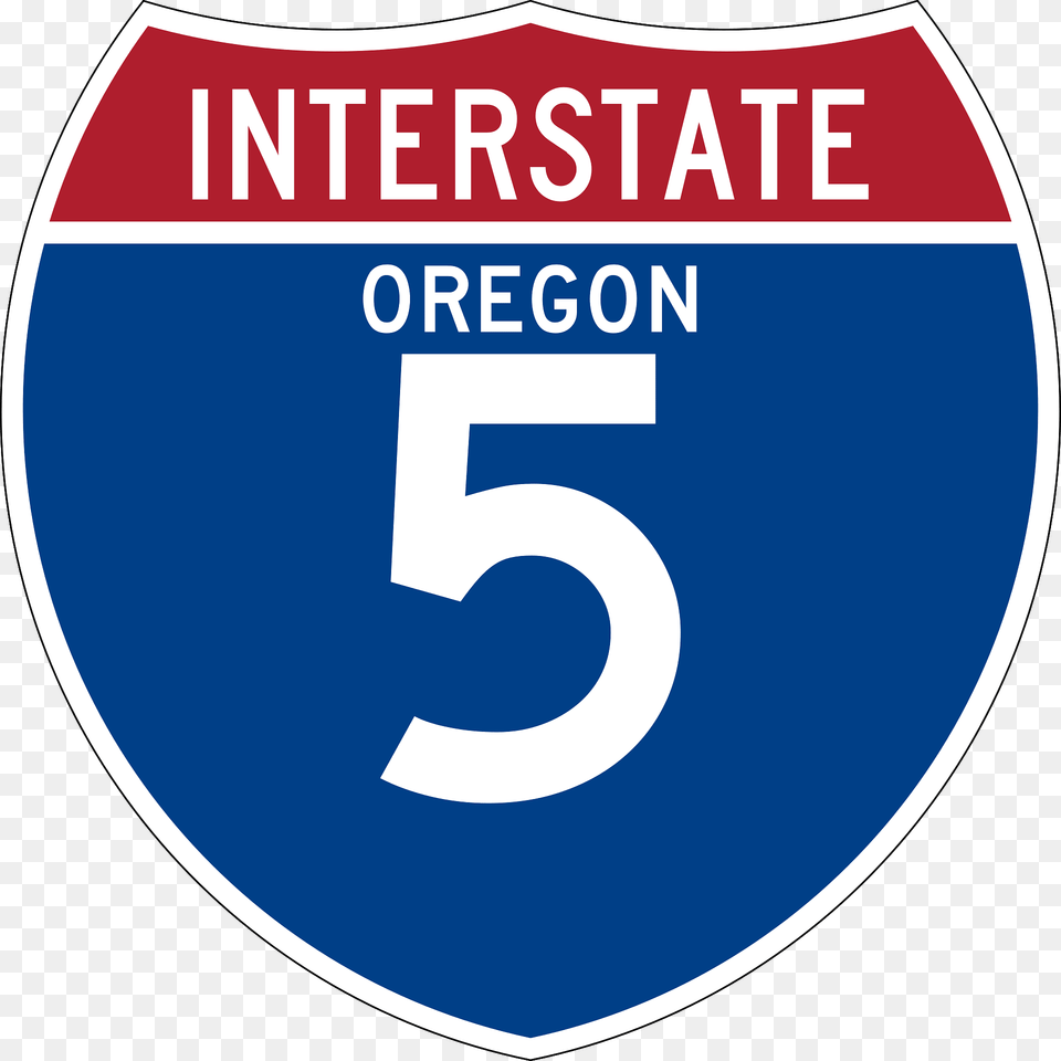 Interstate 5 Oregon Sign Clipart, Symbol, Text, Number, Disk Free Png Download