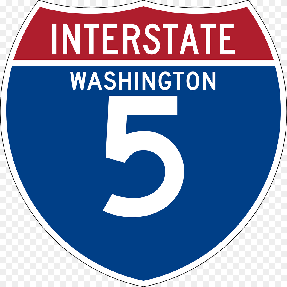 Interstate 5 Washington Sign Clipart, Symbol, Text, Number, Disk Free Png Download