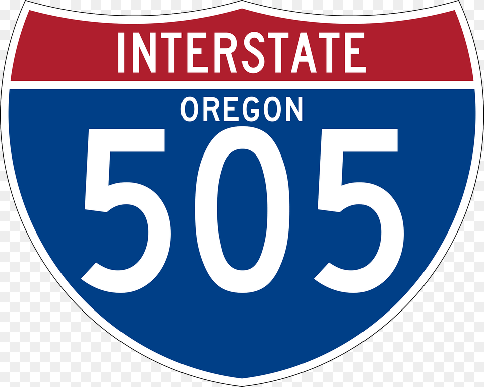 Interstate 505 Oregon Sign Clipart, Symbol, License Plate, Transportation, Vehicle Png