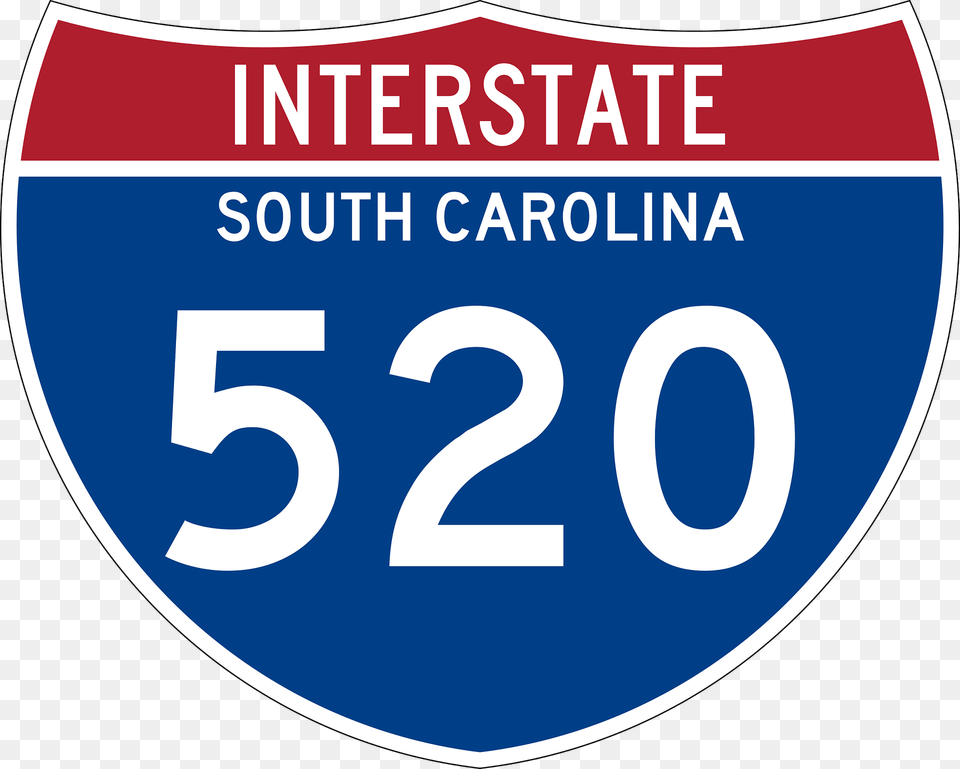 Interstate 520 South Carolina Metric Sign Clipart, Symbol, Text, Number Free Png Download