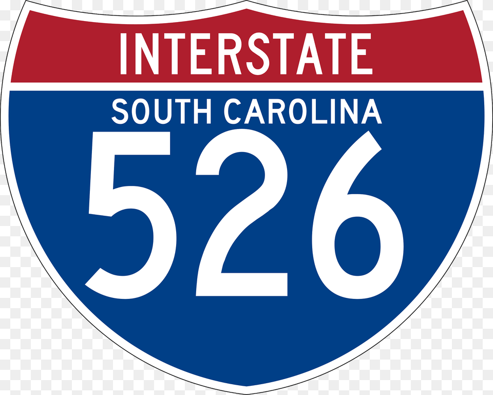Interstate 526 South Carolina Sign Clipart, Symbol, Number, Text Png Image