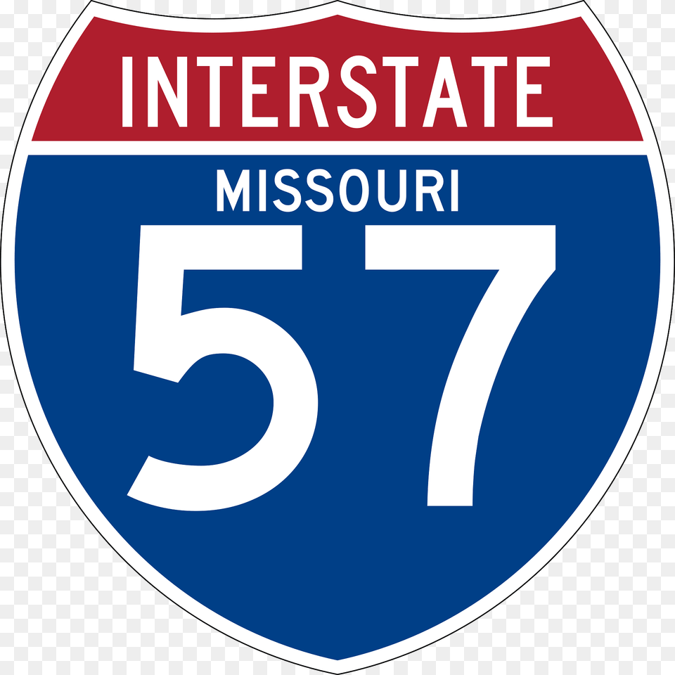 Interstate 57 Missouri Sign Clipart, Symbol, Number, Text Png