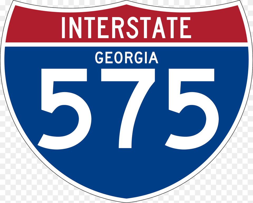 Interstate 575 Georgia Sign Clipart, Symbol, Text, Number Png Image