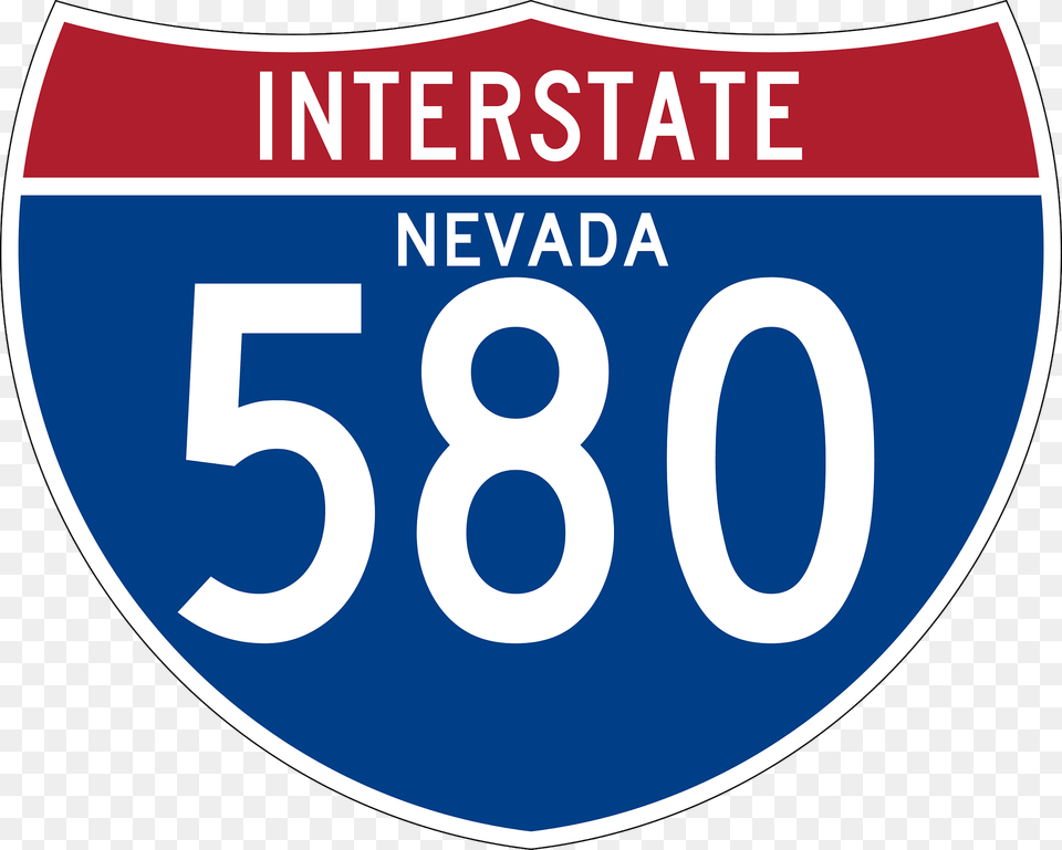Interstate 580 Nevada Sign Clipart, Symbol, Number, Text Png