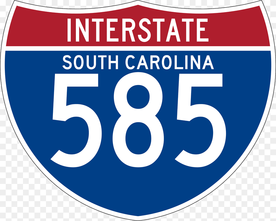 Interstate 585 South Carolina Sign Clipart, Symbol, Number, Text Png Image