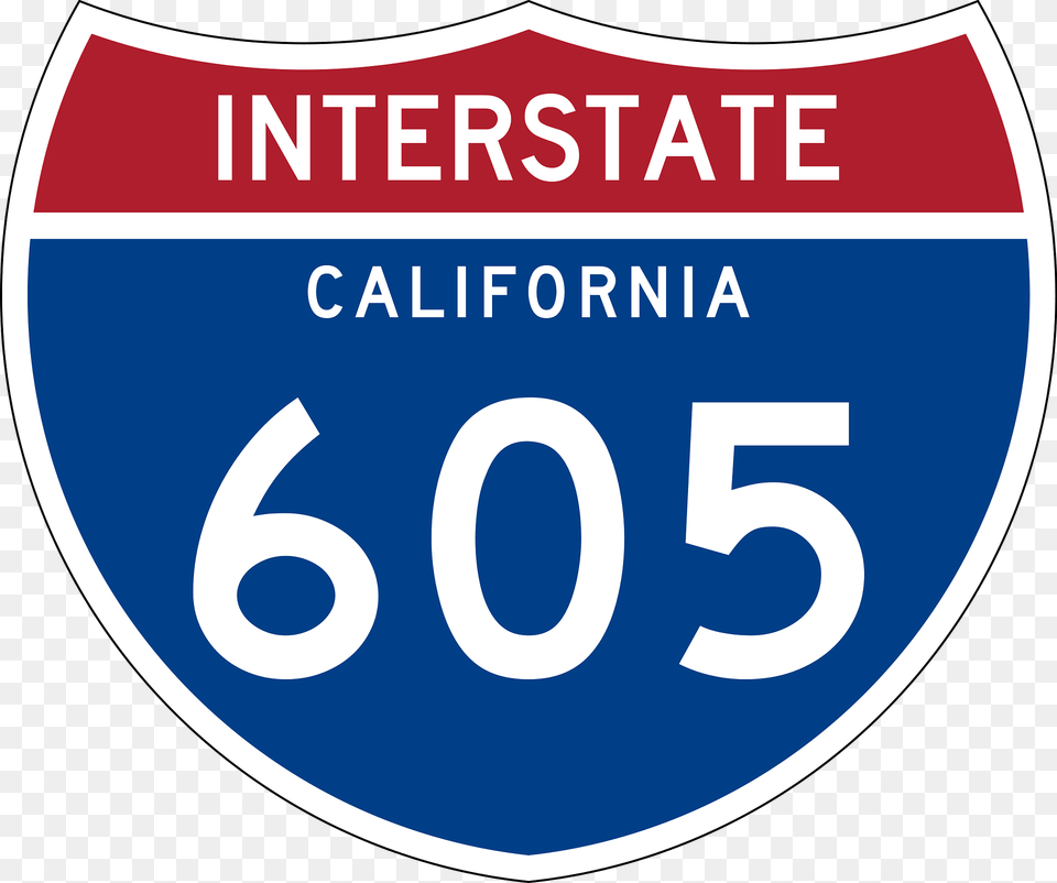 Interstate 605 California Sign Clipart, Symbol, Text Free Png