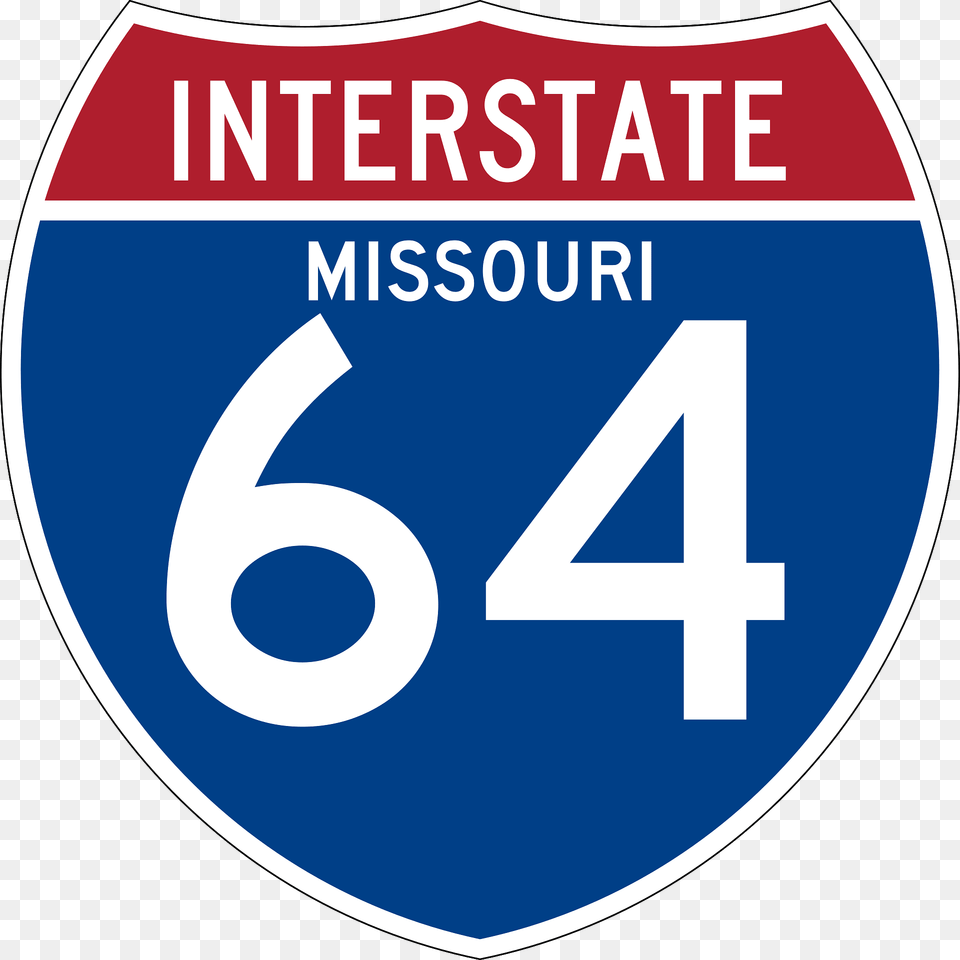 Interstate 64 Missouri Sign Clipart, Symbol, Text, Number, First Aid Free Png Download