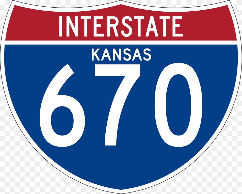 Interstate 670 Kansas Sign Clipart, Symbol, Number, Text Free Png Download