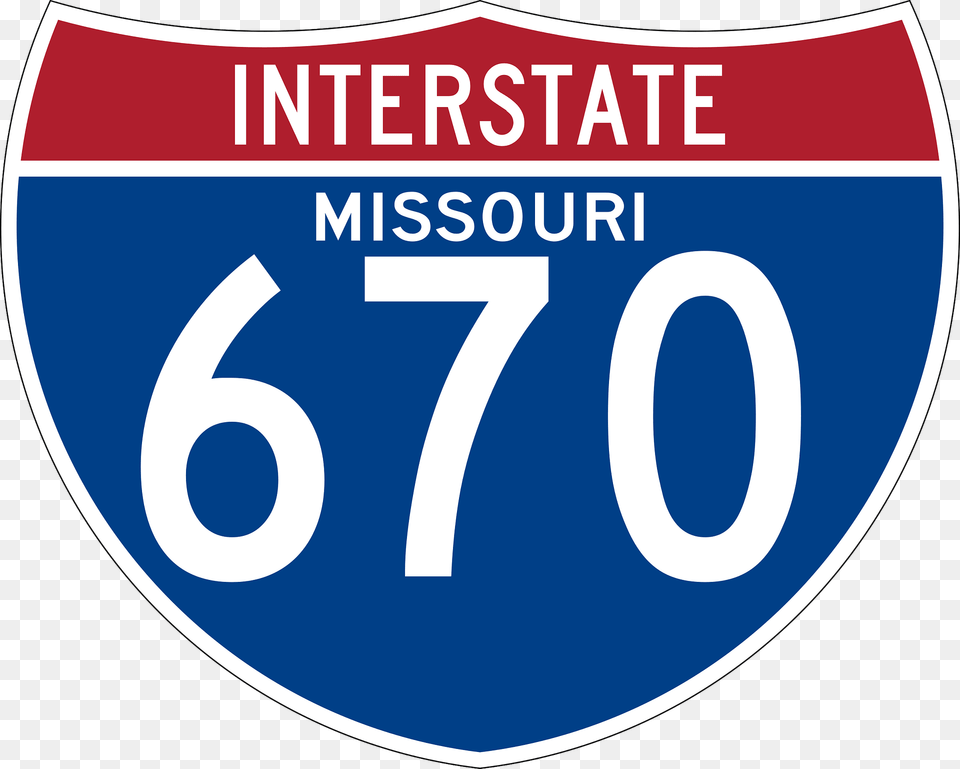 Interstate 670 Missouri Sign Clipart, Symbol, Number, Text Png Image