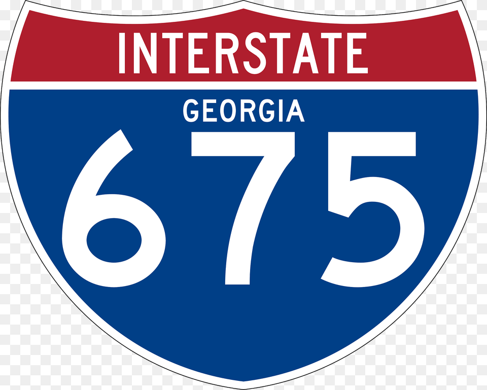 Interstate 675 Georgia Sign Clipart, Symbol, Text, Number Free Transparent Png