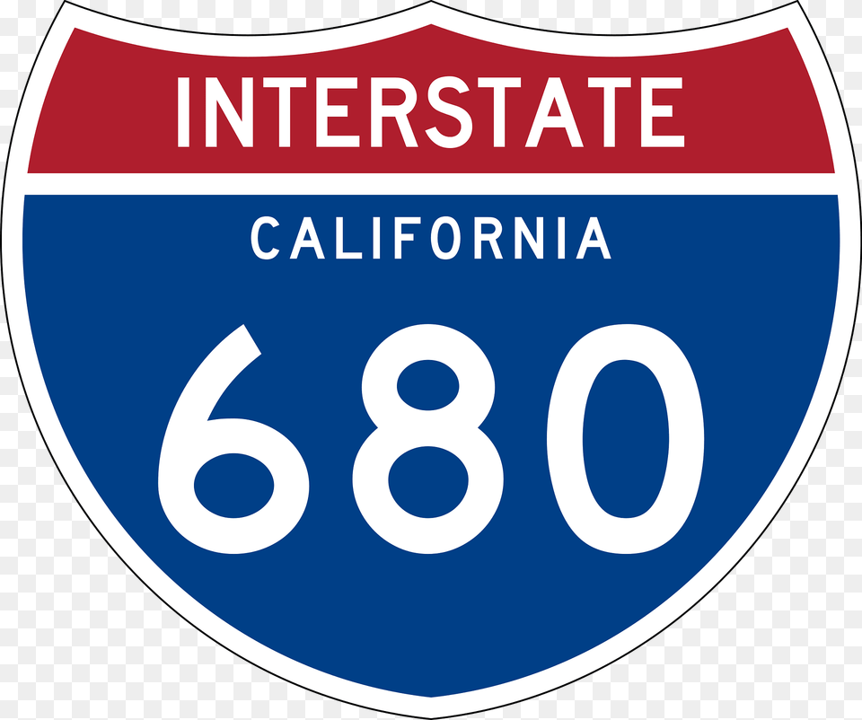 Interstate 680 California Sign Clipart, Symbol, Text, Number Free Transparent Png