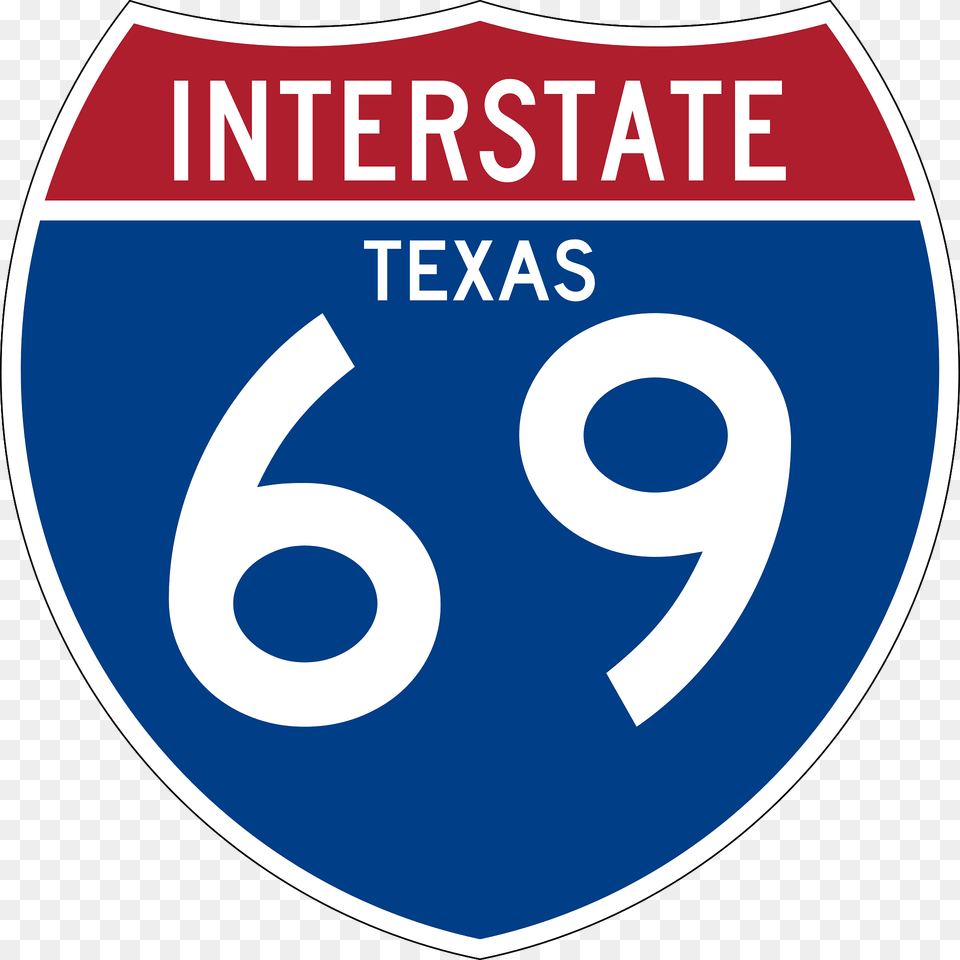 Interstate 69 Texas Sign Clipart, Symbol, Text, Disk, Number Free Png Download