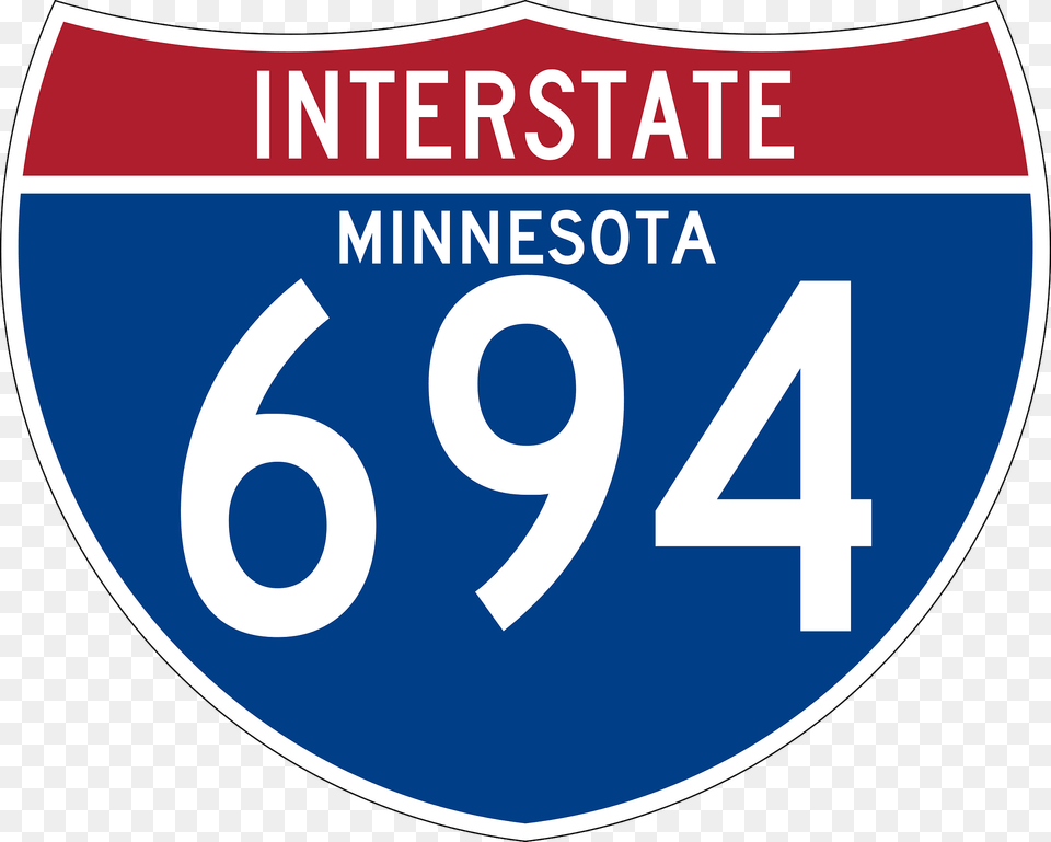 Interstate 694 Minnesota Sign Clipart, Symbol, Number, Text Png Image