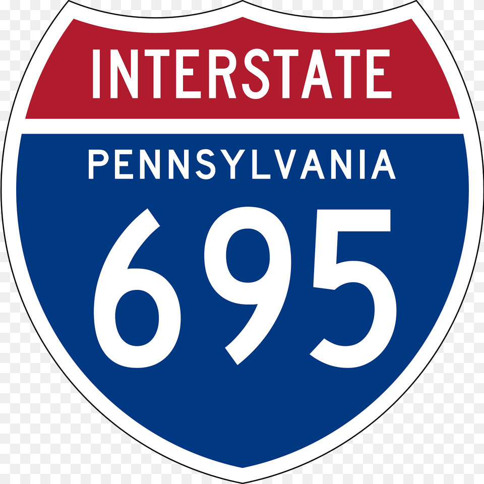 Interstate 695 Pennsylvania Sign Clipart, Symbol, Text, Number, Disk Free Transparent Png